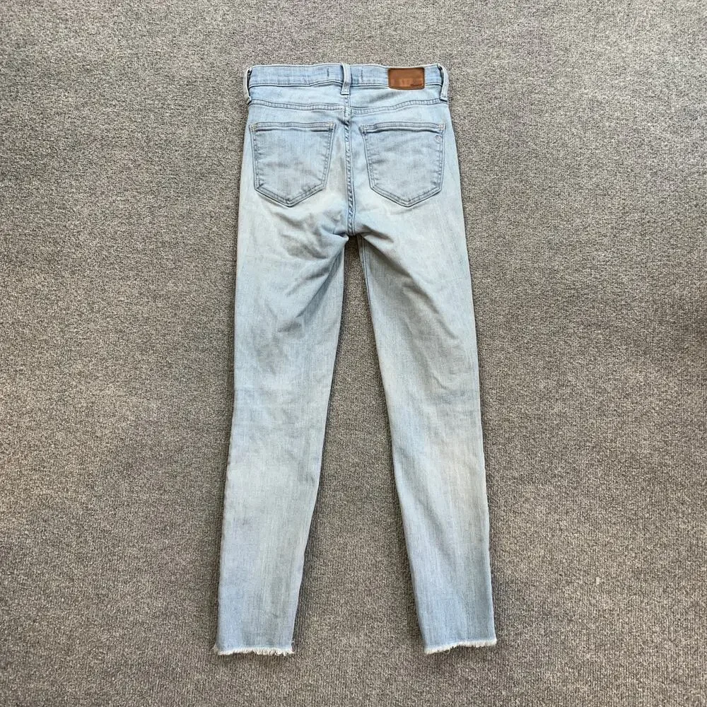 Madewell Jeans Women 23 Blue High Rise Skinny Exposed Buttons Raw Hem Distressed